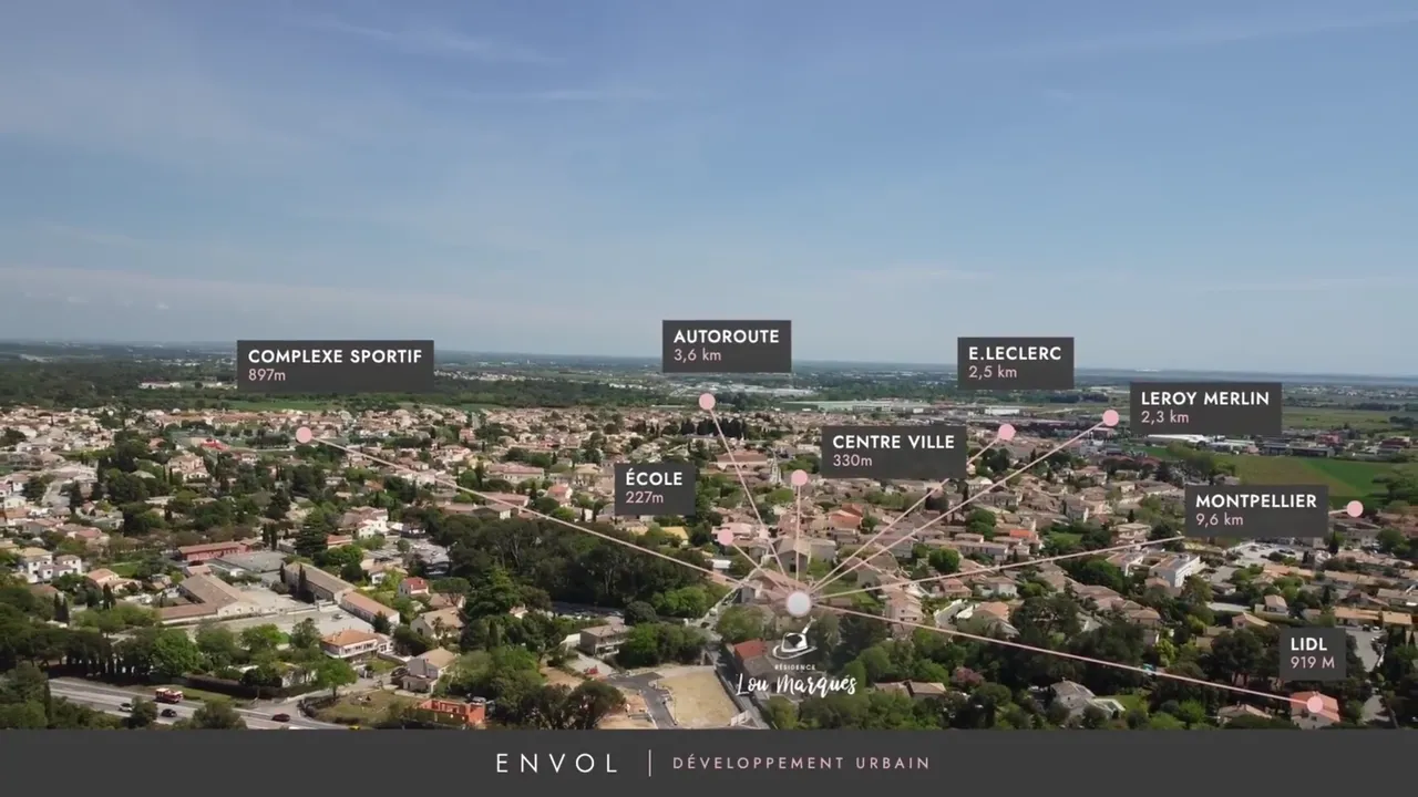 Plan de situation de la résidence Lou Marqués, rue de la Fontaine à Vendargues (34)